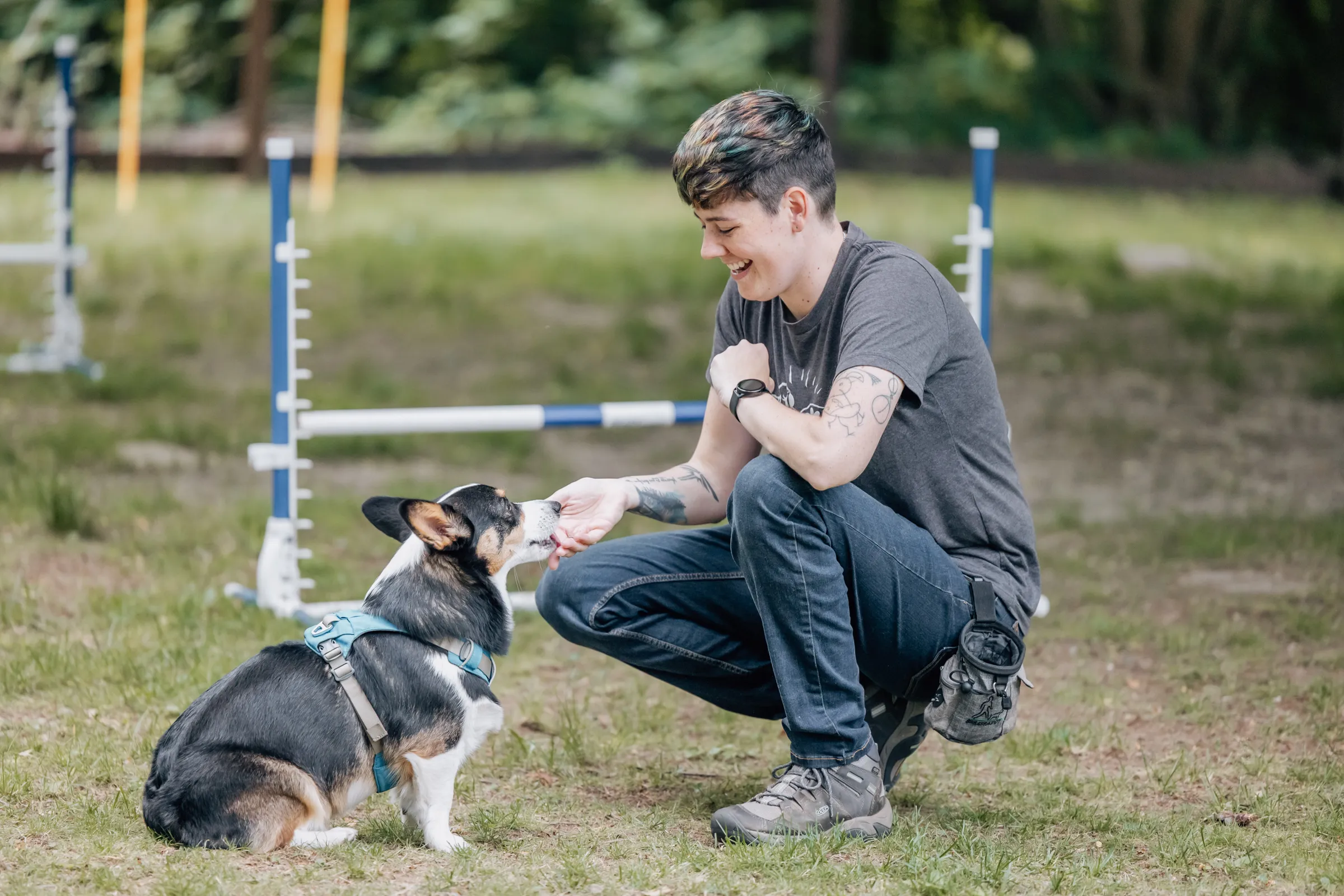 Brittni training a dog